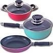 lot 12956 image: Chefcoo 5 Piece Non-Stick Cookware Set w Frypan & Saucepans