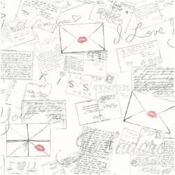 lot 12965 image: Ps I Love U Wallpaper In Charcoal Hc80600 From Wallquest, 20.5inx10.9ydx56 ft2)