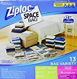 lot 13113 image: Ziploc Space Bag- Vacuum Seal Bag- 13 Bag Variety- 4 Travel, 2 Med, 5 Lrg, 2 XL
