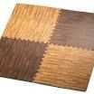 lot 13119 image: (2) Hemingweigh Printed Wood Grain Interlocking Foam Anti Fatigue Floor Puzzle Mats (4 Tiles Per Package)