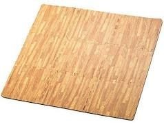 lot 13122 image: (2) Hemingweigh Printed Wood Grain Interlocking Foam Anti Fatigue Floor Puzzle Mats, 4 Tiles Per Package