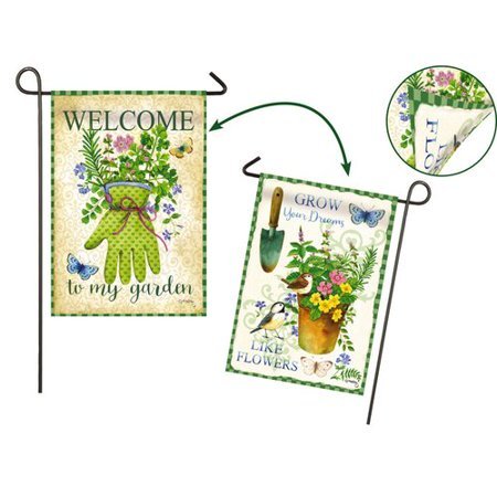 lot 13134 image: Evergreen Flag & Garden Herb 2-Sided Polyester 16 x 11 Garden Flag