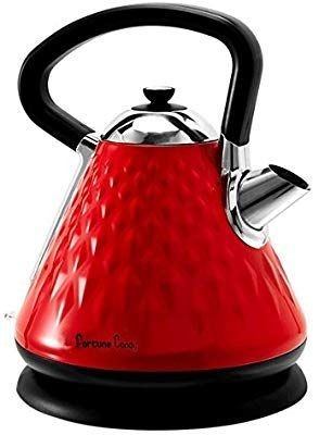 lot 13263 image: Fortune Candy Electric Kettle 1.7L Cordless Stainless Steel, White