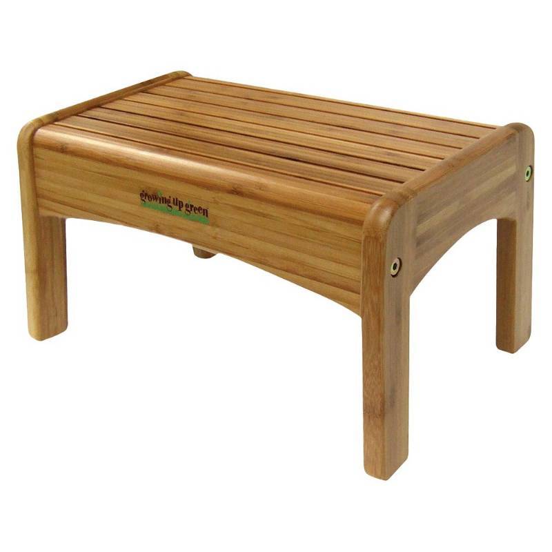 lot 13268 image: Growing Up Green Wood Step Stool, Natural