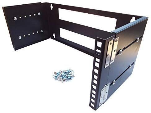 lot 13270 image: CNA Web 4U 19In Hinged Extendable Wall Mount Bracket Network Equiptment Rack - Black