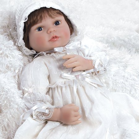 lot 13274 image: Paradise Galleries Lifelike Realistic Soft Vinyl 21 inch Toddler Girl Doll Gift  Sweet Emmeline  Great to Reborn