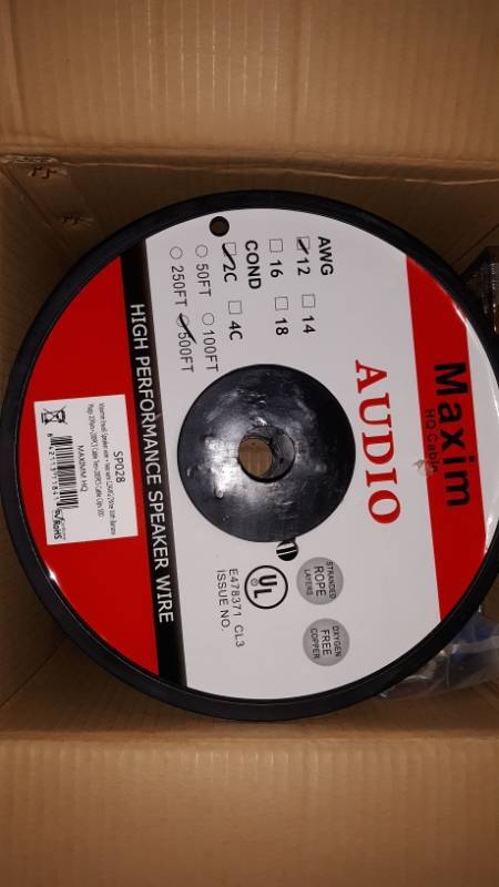 lot 13301 image: Outdoor Speaker Wire  500 Feet  12awg Cl3 Rated 2-conductor Wire Black Oxygen