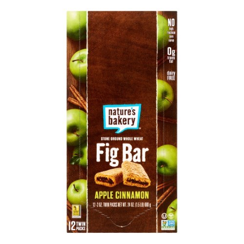 lot 13559 image: Natures Bakery Fig Bar, Whole Wheat Apple Cinnamon, 12 Twin Packs, 24 Ounce