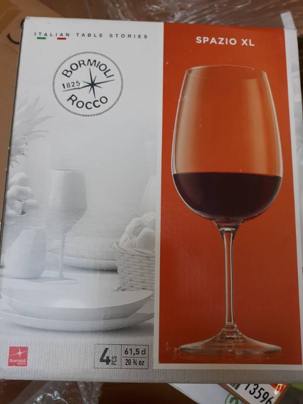 lot 13597 image: Bormioli Rocco Spazio 21.75 Oz. Extra Large Wine Glass - Set Of 4 Great For...
