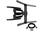 lot 13599 image: Full motion Articulating TV Wall Mount TV Bracket for Curved & Flat Panel TV, Fits 32 to 80  TVs 600X400 VESA Inc 10ft HDMI Cable and Bubble Level- Koramzi KWM3664AT-PRO