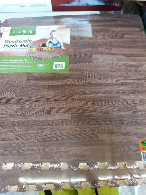 Hemingweigh Printed Wood Grain Interlocking Foam Anti Fatigue
