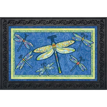 lot 13668 image: Dragonfly Flight Spring Doormat Indoor Outdoor Dragonflies 18  x 30