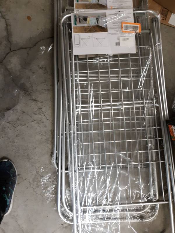 lot 13871 image: Interdesign Brezio Expandable Aluminum Clothes Drying Rack For Laundry Room,
