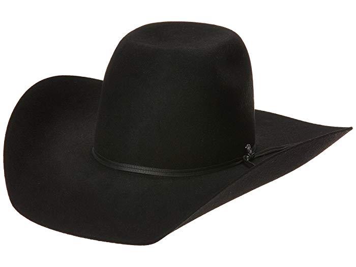 lot 14048 image: Ariat A7520401-7.125 Mens Wool Punchy Crown Cowboy Brim 2 Cord Band Western Hat Black - Size 7.125
