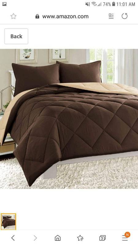 lot 14050 image: Dayton Down Alternative Reversible 3-Piece Comforter Set Quilted Soft Brushed Microfiber Bed Cover All Sizes�