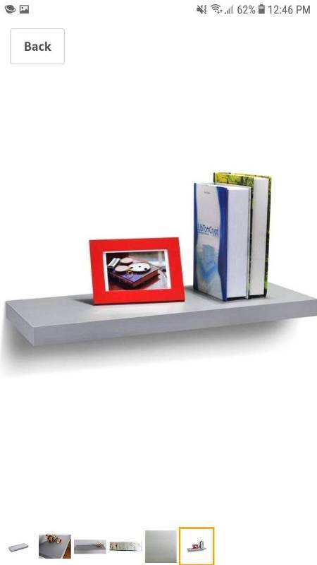lot 14068 image: Sanlem Floating Shelf 24  X 10  X 1.5  - Dark Gray
