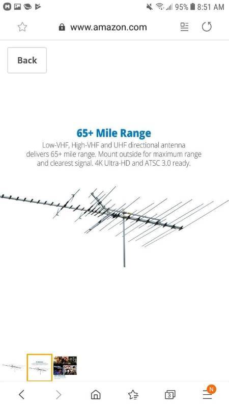 lot 14251 image: Winegard HD8200U Platinum VHFUHF HDTV Antenna (65 Miles, Digital, 4K Ultra High-Def Ready)