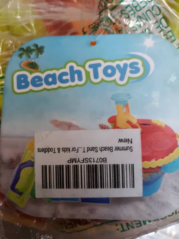 lot 14521 image: Prextex 19 Piece Beach Toys Sand Toys Set, Bucket with Sifter, Shovels,