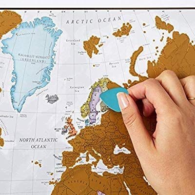 lot 14524 image: Maps International Scratch The World Travel Map �� Scratch Off World Map Poster
