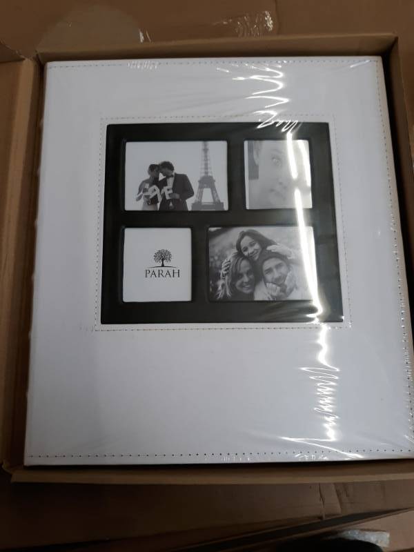 lot 14528 image: PARAH LIFE Premium 500 Photo Family Wedding Anniversary Baby Vacation Album Sewn Bonded Leather Book Bound Multi Directional 500 4x6 Photos 5 Per Page Large Capacity Deluxe Customizable