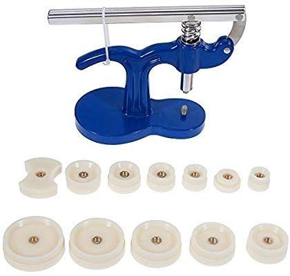 lot 14537 image: MOBIEL Pro Watch Back Press Case Closer Glass Fitting Watchmaker Repair Tool Kit.�with 12 Snap on Fitting DiesMoulds