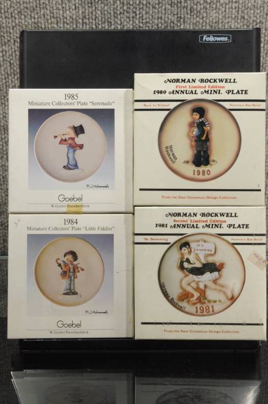 lot 2094 image: Lot of Goebel Hummel & Norman Rockwell Collectible Mini Plates