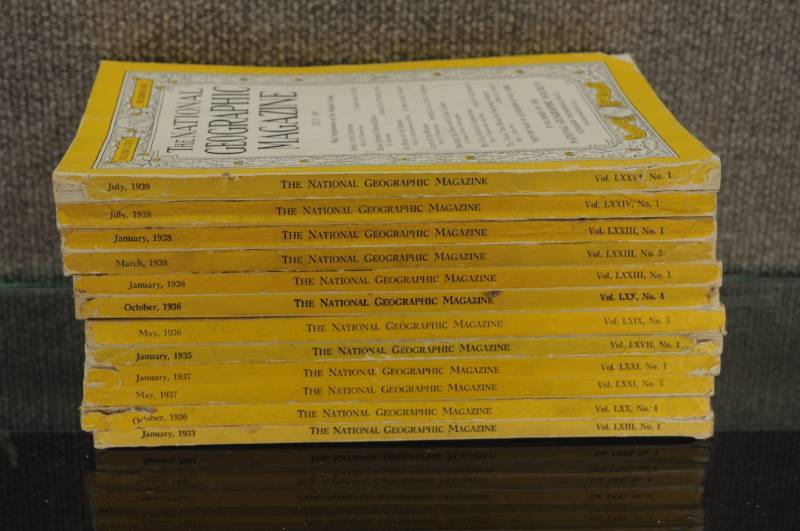 lot 2168 image: Lot of Vintage National Geographic Magazines - Great Ads - Some Incomplete - See Photos for Dates