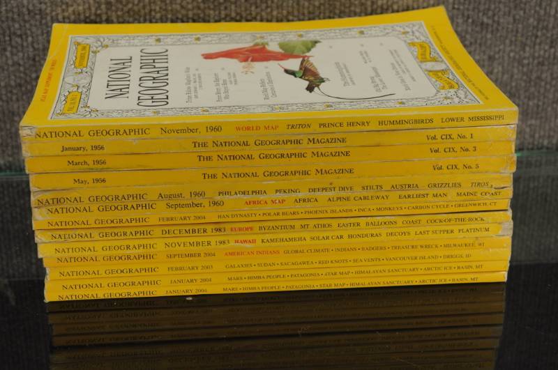 lot 2172 image: Lot of Vintage National Geographic Magazines - Great Ads - Some Incomplete - See Photos for Dates