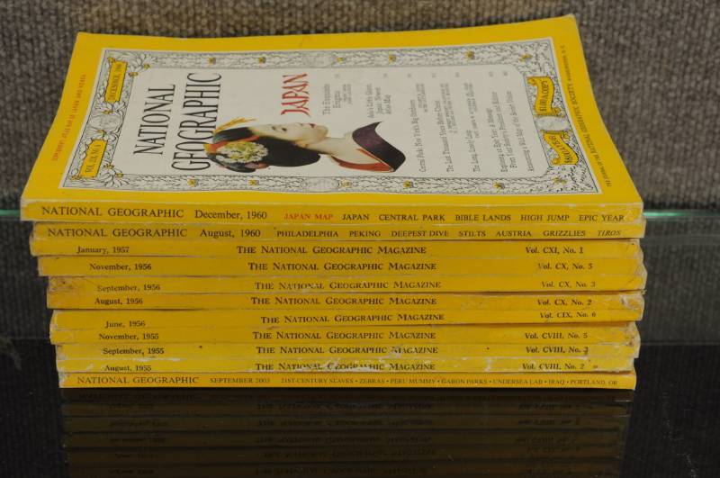 lot 2175 image: Lot of Vintage National Geographic Magazines - Great Ads - Some Incomplete - See Photos for Dates