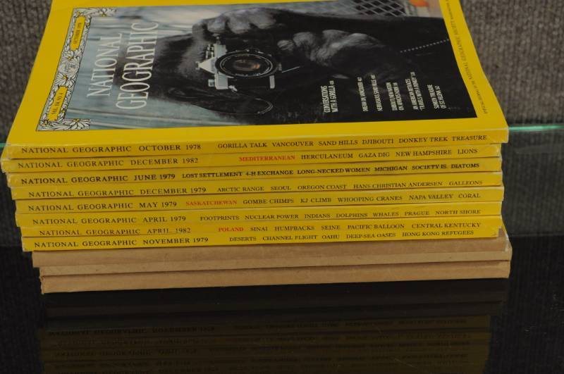 lot 2176 image: Lot of Vintage National Geographic Magazines - Great Ads - Some Incomplete - See Photos for Dates