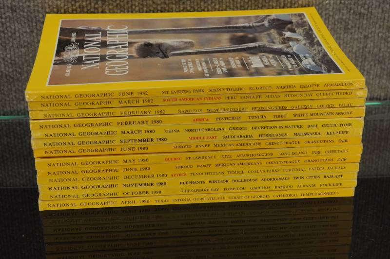 lot 2177 image: Lot of Vintage National Geographic Magazines - Great Ads - Some Incomplete - See Photos for Dates