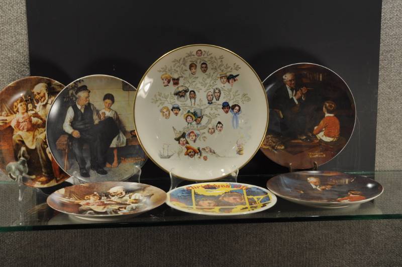 lot 2203 image: Lot of 7 Norman Rockwell Collector Plates. Gorham, Knowles 8.5, 10.75