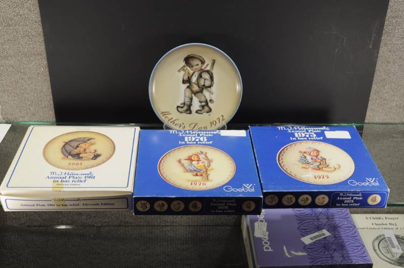 lot 2214 image: Lot of 4 Hummel Annual Plates. Goebel, Schmid Bros. 7.75