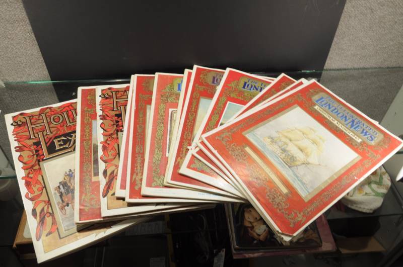 lot 2218 image: Lot of 12 British Christmas Issues of Holly Leaves and London Illustrated News Printed in 50s and 60s 14X10.5