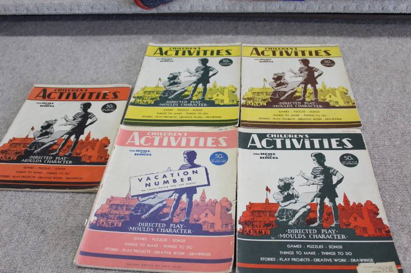 lot 2285 image: Lot of Vintage Childrens Activities Magazines -Educational Games -1947