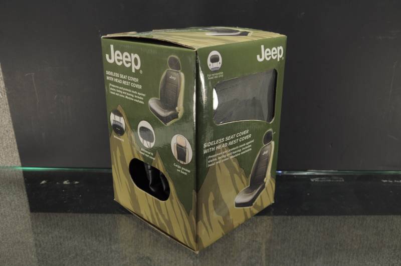 lot 2268 image: Official Licensed Jeep Sideless Seat Cover With Head Rest Cover in Box.