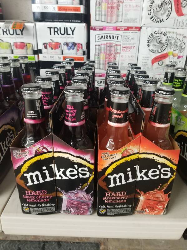 lot 15077 image: (3) Mikes Hard Black Cherry Lemonade 6Pk, (1) Mikes Hard Strawberry Lemonade 6pk