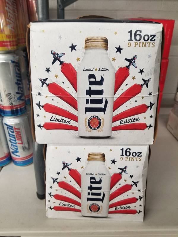 lot 15094 image: (2) Miller Lite 9PK 16oz Aluminum Bottles