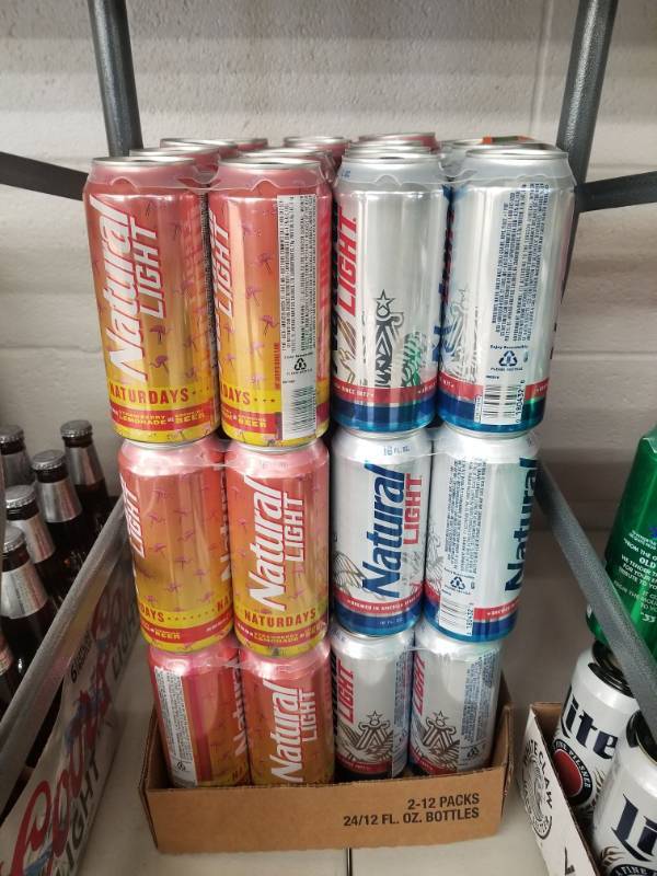 lot 15096 image: (3) Natural Light 16oz 6Pks, (6) Natural Light Strawberry Lemonade 16oz 6Pks
