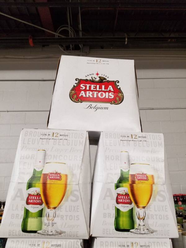 lot 15217 image: (3) Stella Artois 12pk Bottles
