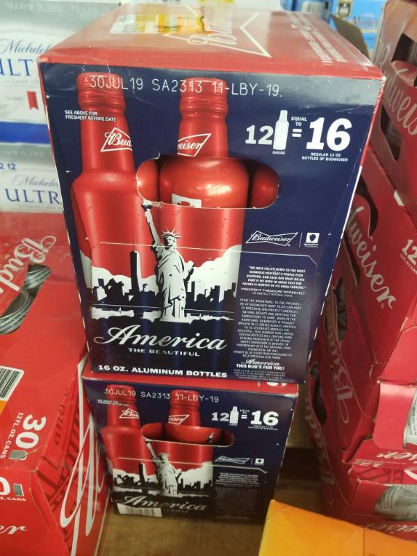 lot 15283 image: (2) 12Pk 16Oz Budweiser Aluminum Bottles