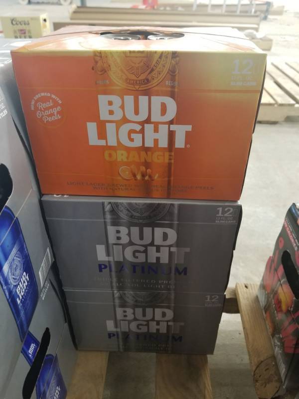 lot 15290 image: (2) Bud Light Platinum 12Pk Slim Cans, (1) Bud Light Orange 12Pk SLIM cans