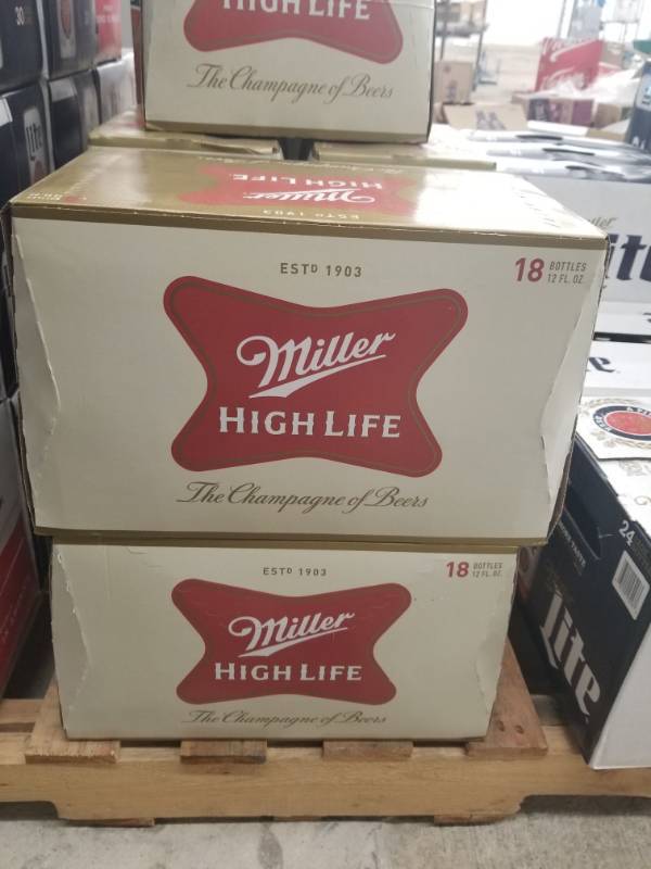 lot 15345 image: (2) 18Pk 12oz Miller High Life Bottles