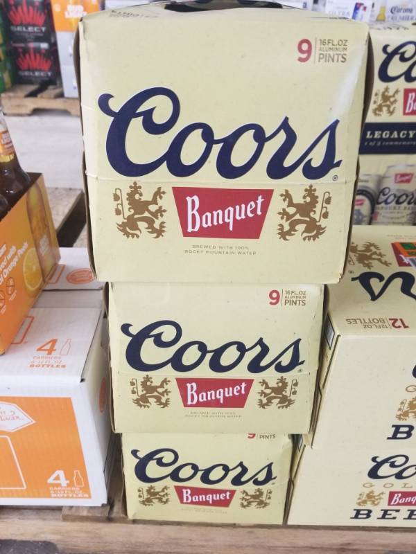 lot 15355 image: (3) Coors Banquet 9Pk 16oz Aluminum Pints