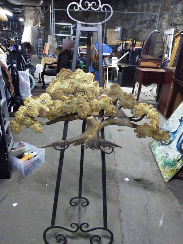 lot 3222 image: Modern Metal Tree Wall Art