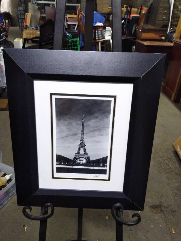lot 3231 image: Nice Framed and Signed Eiffel Tower Picture