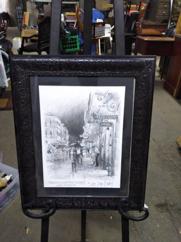 lot 3237 image: French Quarter Night Framed Picture