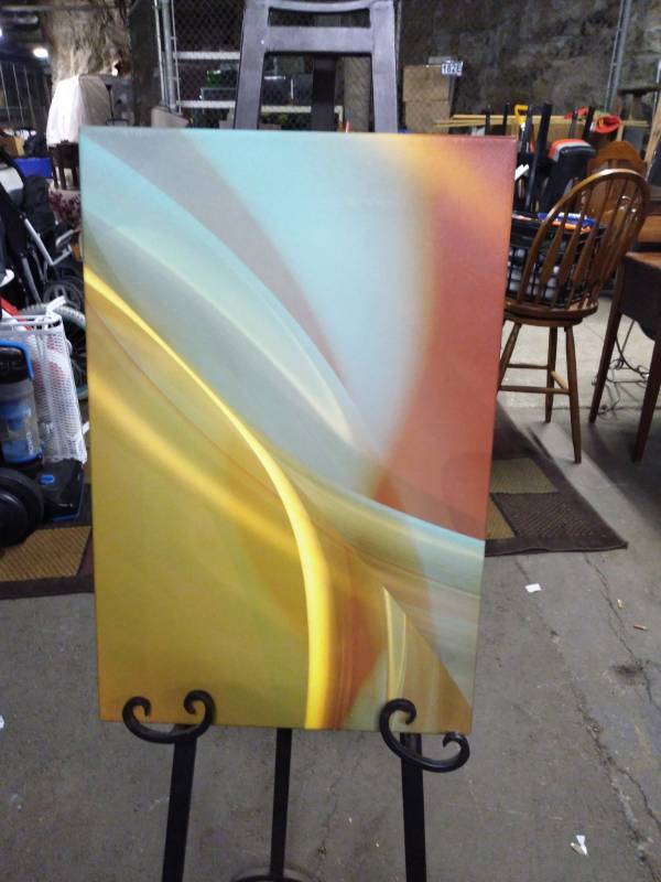 lot 3251 image: New Modern Canvas Wrapped Wall Art