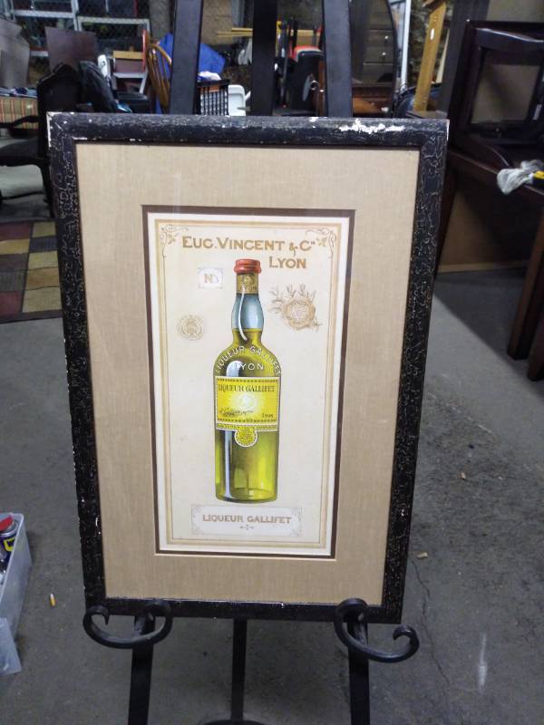 lot 3207 image: Liquor Bottle Framed Picture