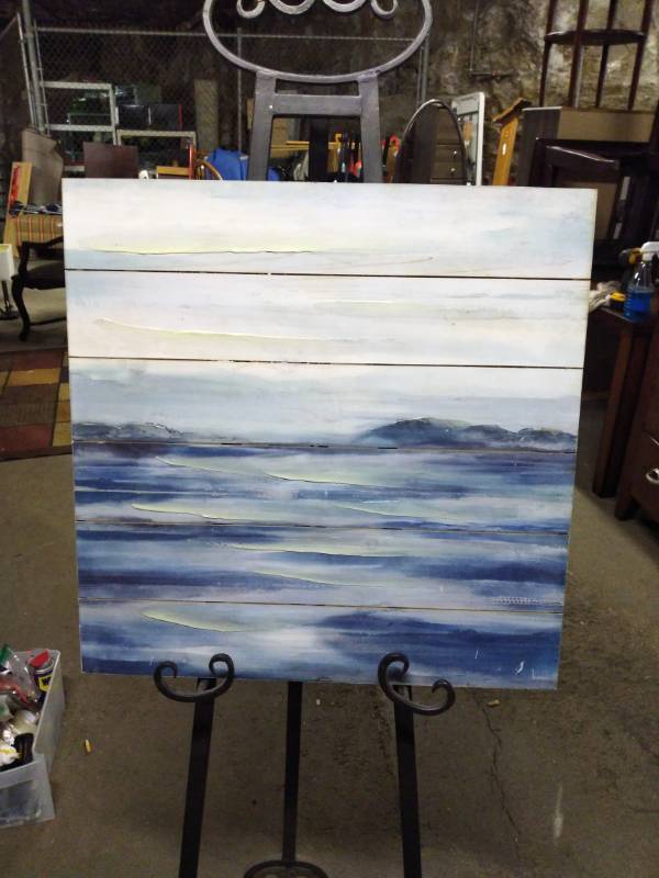 lot 3212 image: Painted Wood Picture